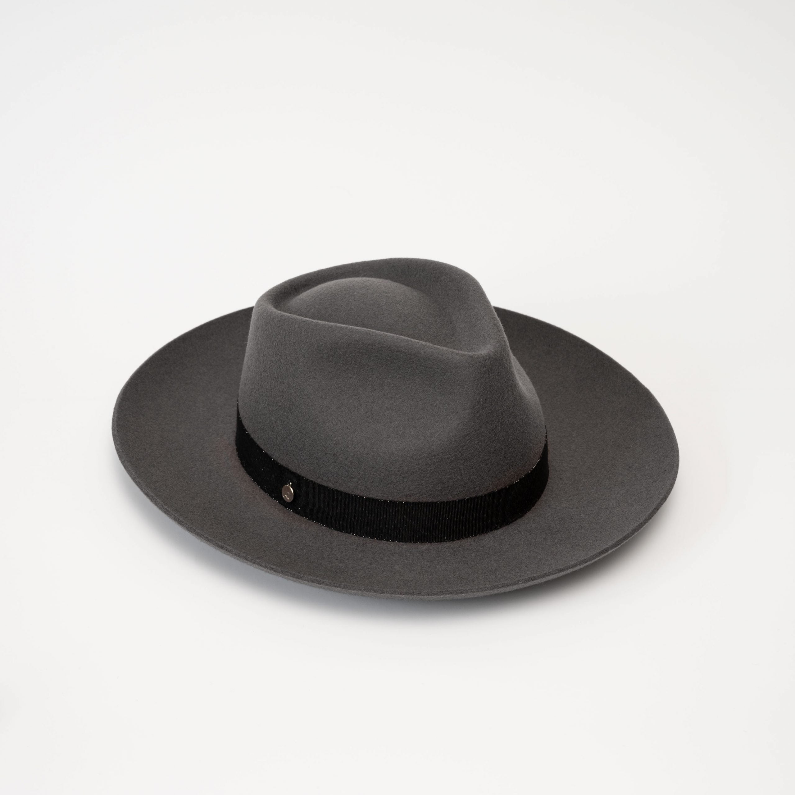 Chapeau Chicago gris avec ruban interchangeable noir